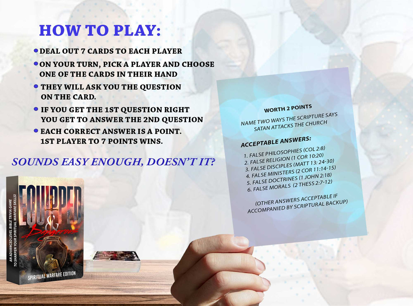 Spiritual Warfare Bible Trivia Game | Advanced Faith-Based Card Game for Prayer Warriors, Youth Groups, Family Fun & Church Activities, Bible Study, Ministry Workshops, and Fellowship