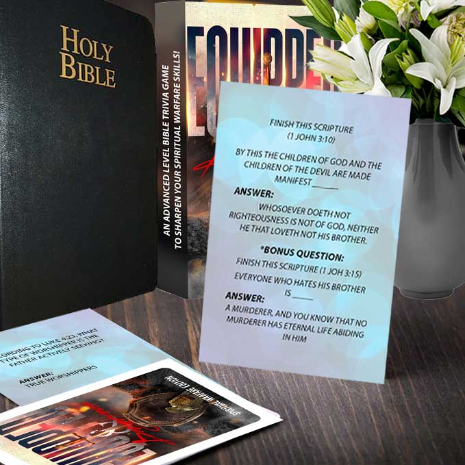 Spiritual Warfare Bible Trivia Game- Advanced Faith Based Card Game for Prayer Warriors Youth Groups Family Bible Games Ministry Workshops Church Groups and More- Perfect Christian Gift