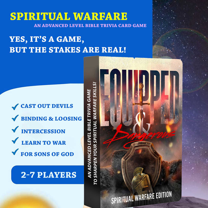 Spiritual Warfare Bible Trivia Game- Advanced Faith Based Card Game for Prayer Warriors Youth Groups Family Bible Games Ministry Workshops Church Groups and More- Perfect Christian Gift