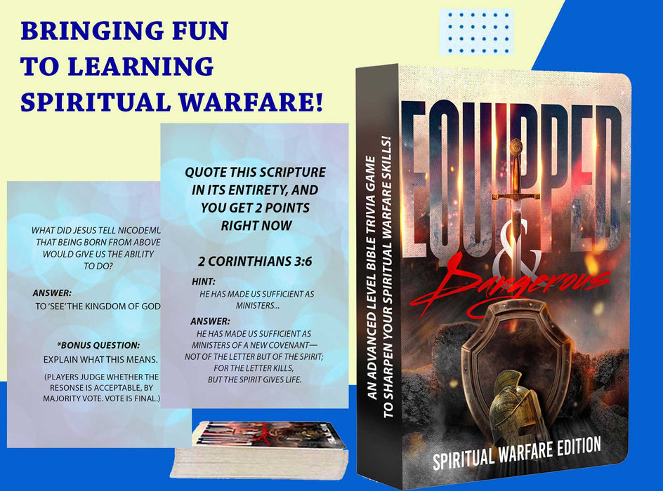 Spiritual Warfare Bible Trivia Game- Advanced Faith Based Card Game for Prayer Warriors Youth Groups Family Bible Games Ministry Workshops Church Groups and More- Perfect Christian Gift